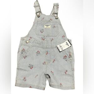 NWT OshKosh B'Gosh Baby Girls' Floral Shortalls - Denim